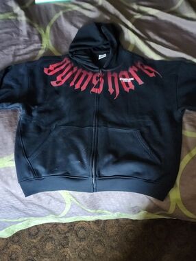 Gymshark Black Hoodie with Red Logo Script